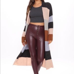 Colorblock fuzzy cardigan